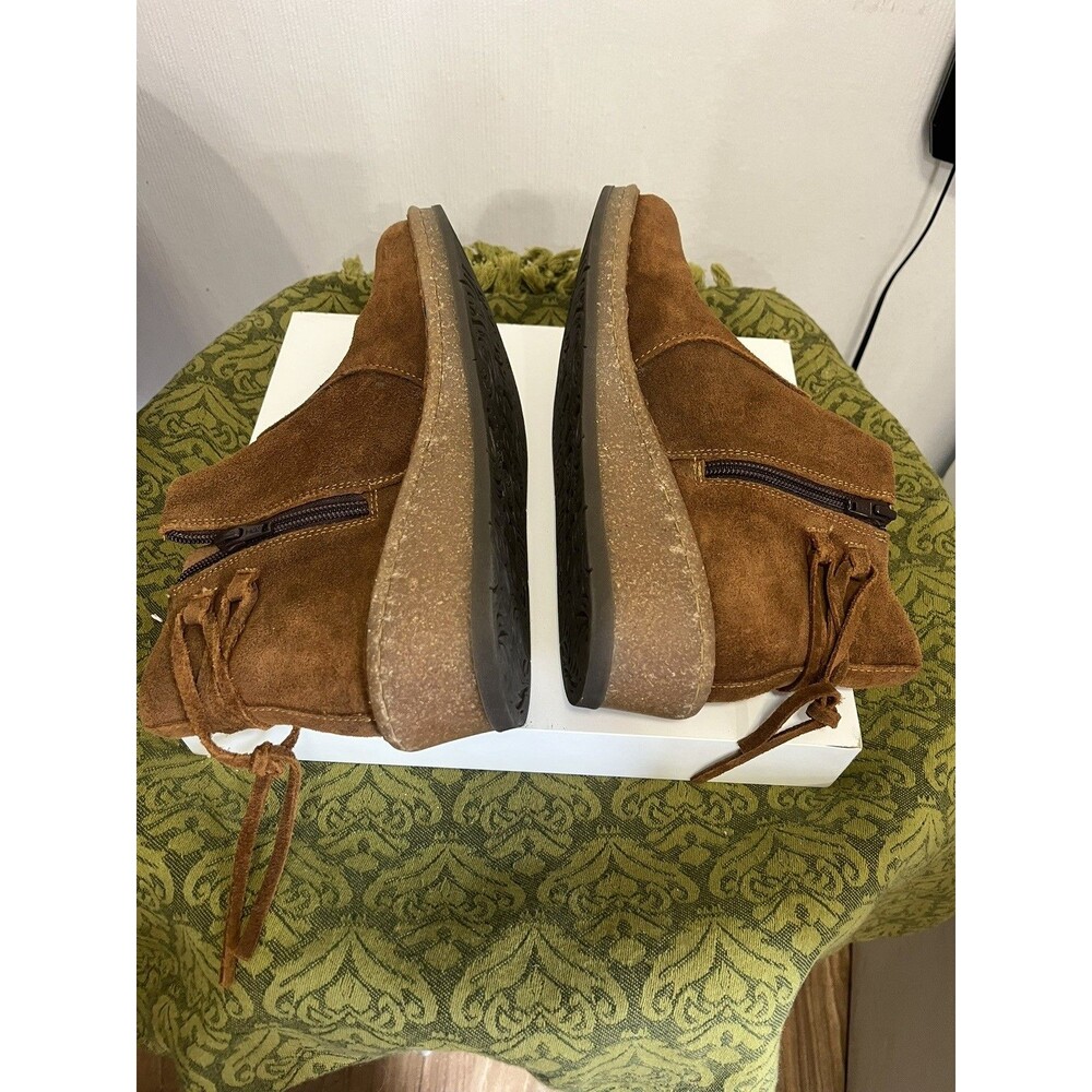 Born Viana Womens Brown Suede Wedge Ankle Zip Comfort Boots Size 9 - Picture 5 of 9